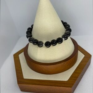 Silver Obsidian Bracelet